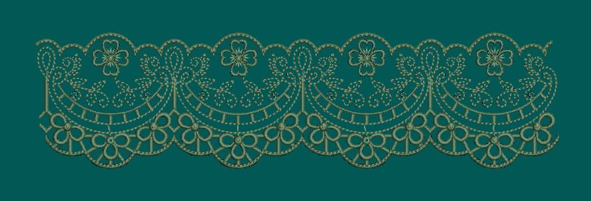 Ornate Four Petal Festoon Lace Embroidery Design