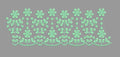 Mint Daisy Jaal Border Embroidery Design