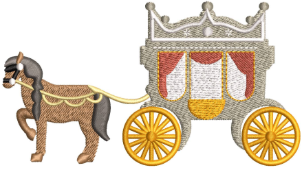 Horse Cart Embroidery Design