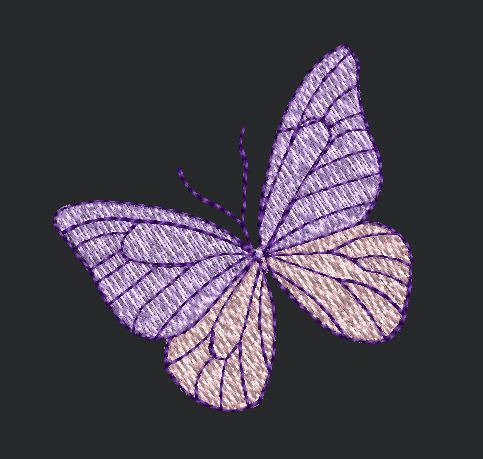 Purple Butterfly Embroidery Design