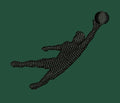 Diving Goalkeeper Embroidery Design