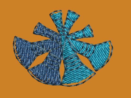 Circular Bugle Fan Embroidery Design