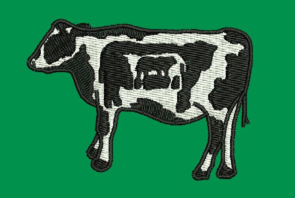 Holstein Cow Silhouette Embroidery Design