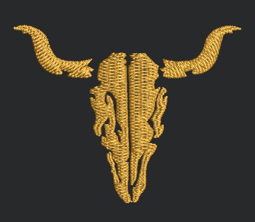Bull Skull Embroidery Design