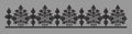 Black Silhouette Floral Vine Border Embroidery Design