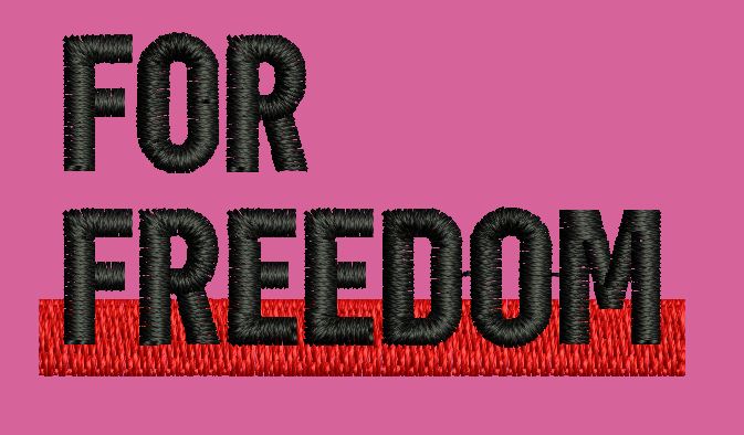 For Freedom Emblem Embroidery Design