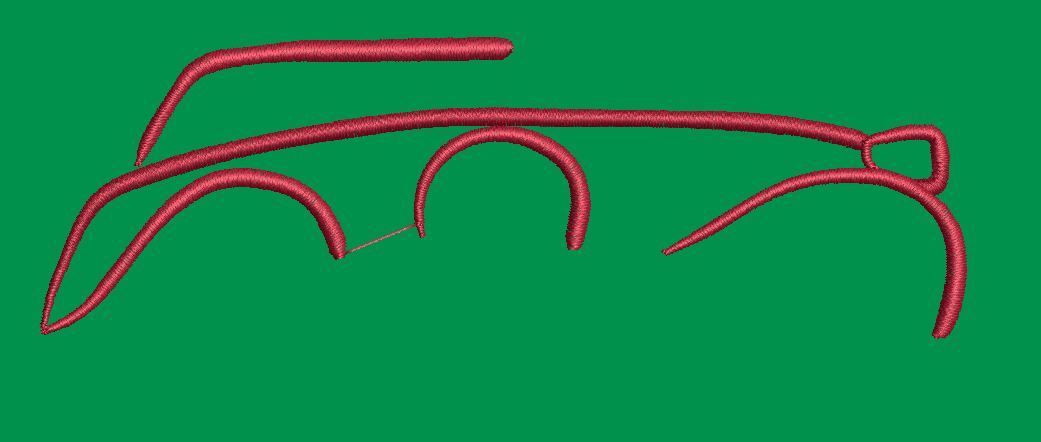 Minimalist Automotive Profile Embroidery Design