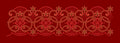 Red Baroque Circular Swirl Border Embroidery Design