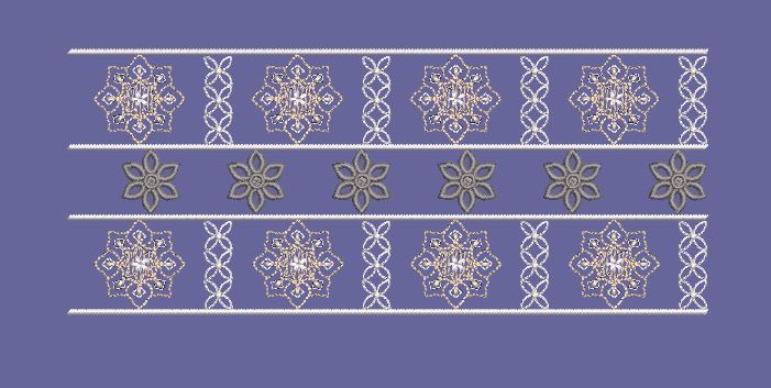 Geometric Mandala Stripe Border Embroidery Design