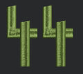 Stylized Forty Four in Green Embroidery Design