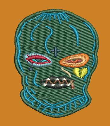 Abstract Stitched Mask Embroidery Design