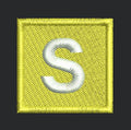 Yellow Square Letter S Monogram Embroidery Design
