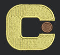 Golden Letter C Monogram Embroidery Design