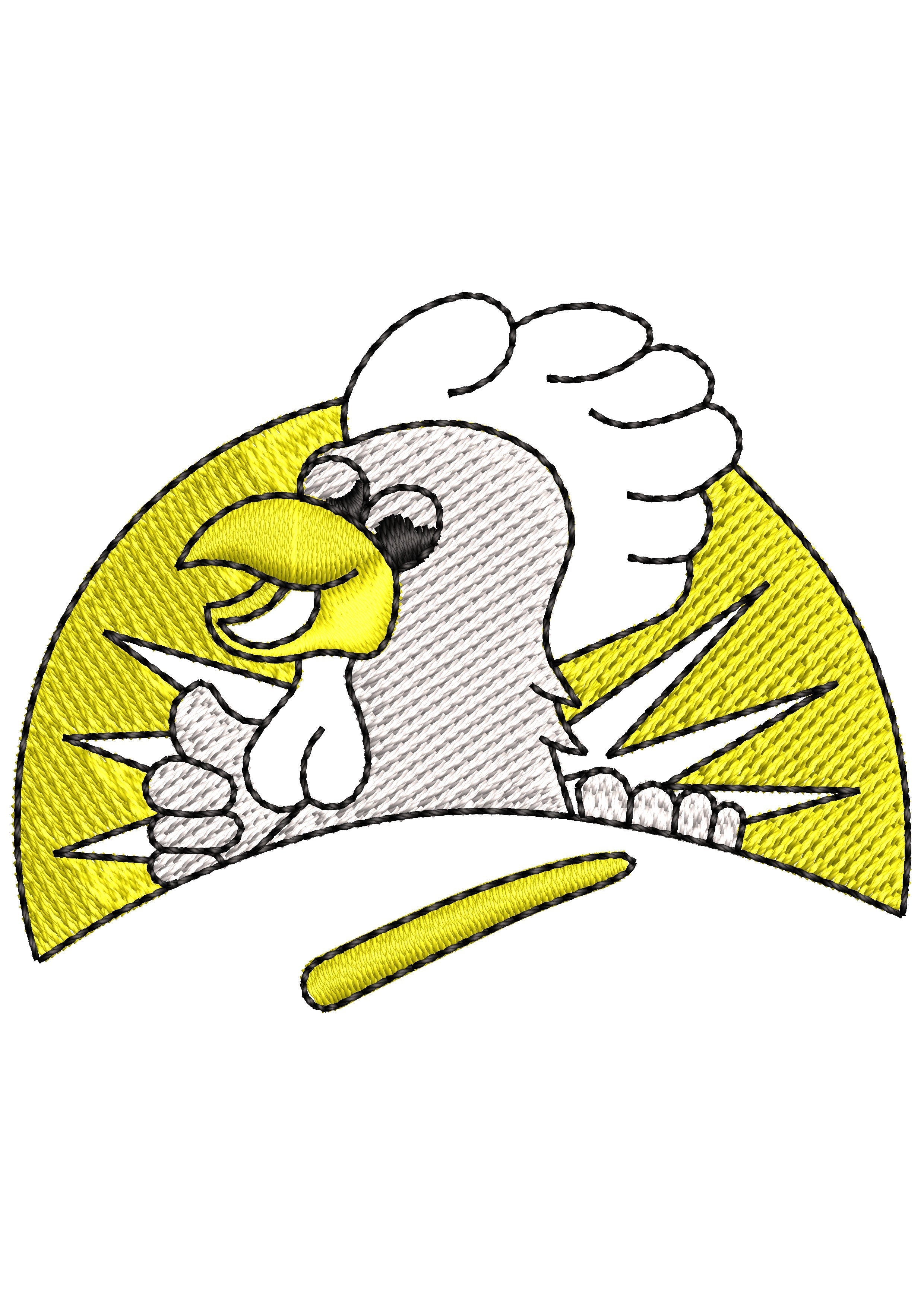 Hen Cock Embroidery Design