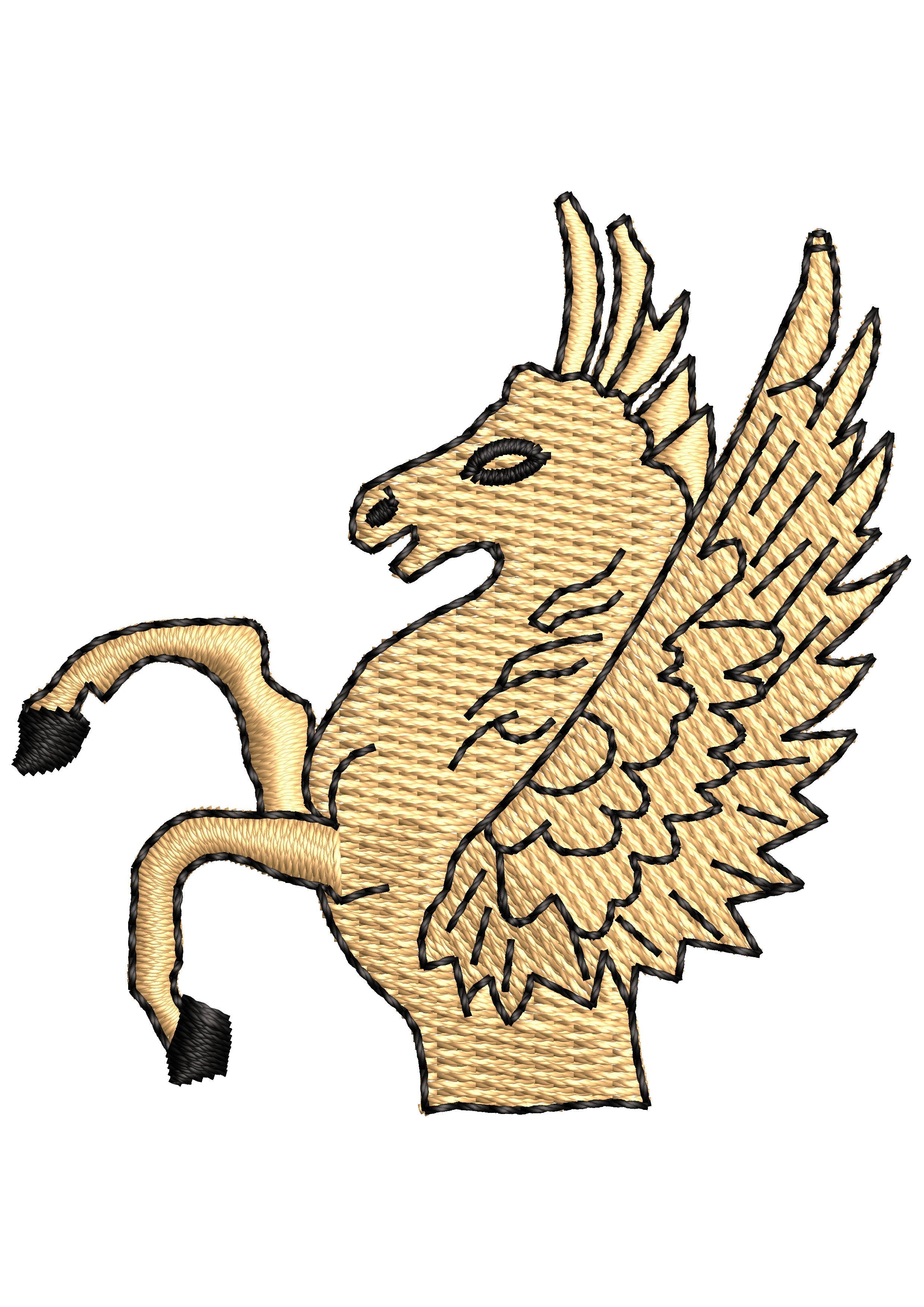 Horse Flying Embroidery Design