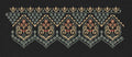 Floral Jacquard Woven White Flowers Embroidery Design