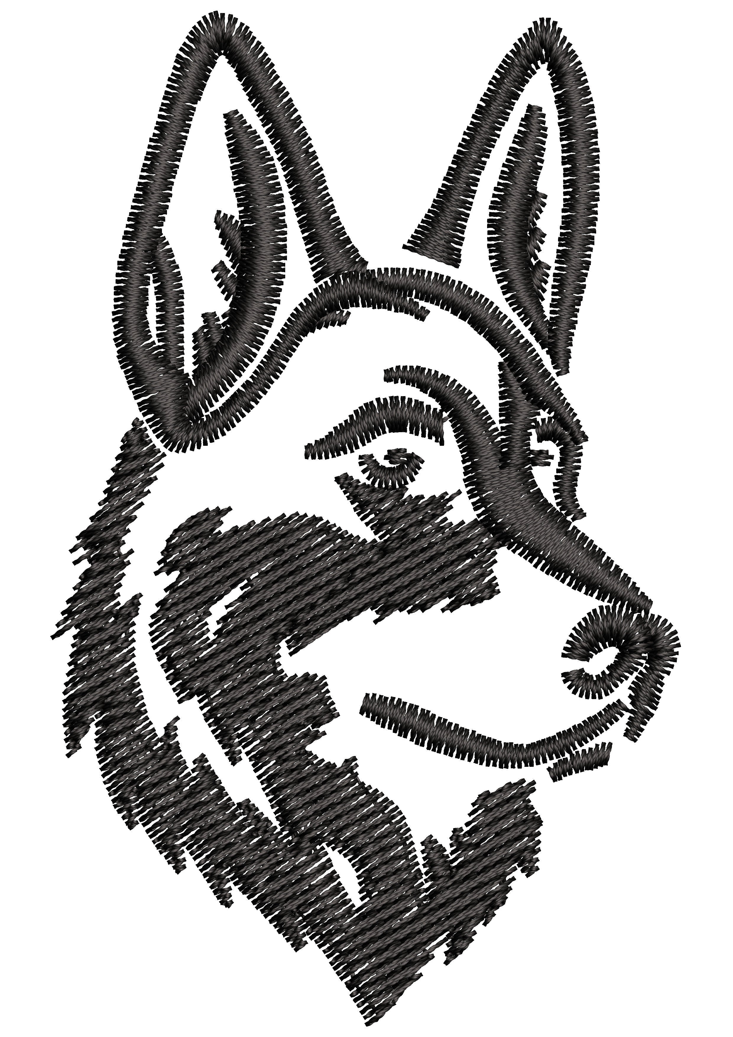Sharp Dog Embroidery Design