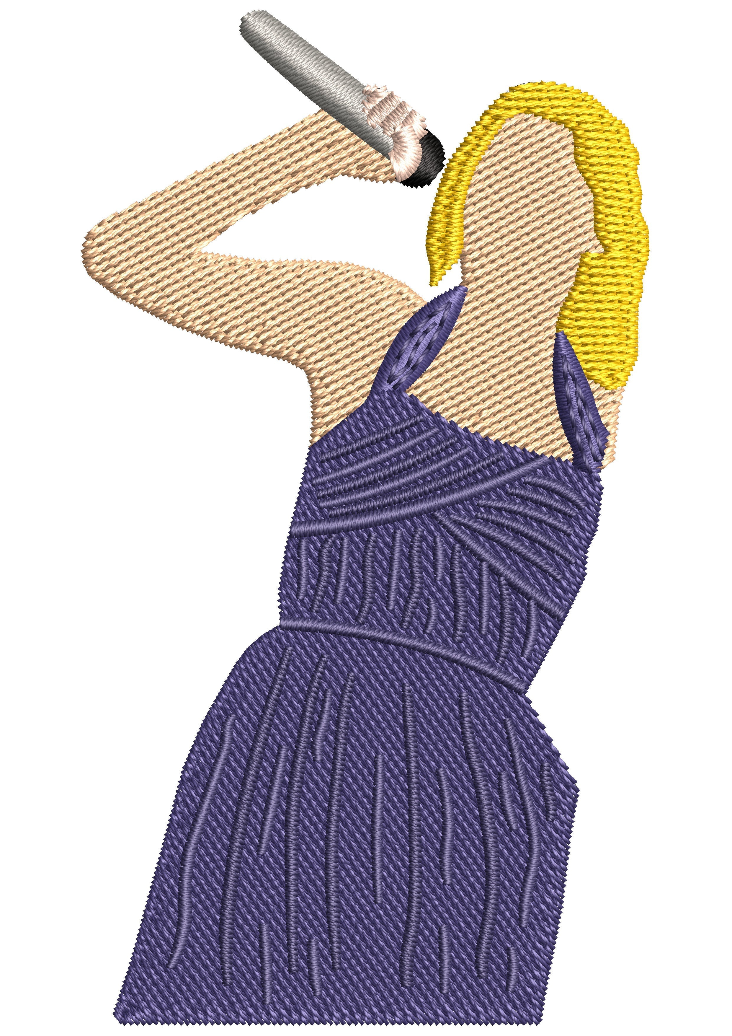 Singing Girl Embroidery Design