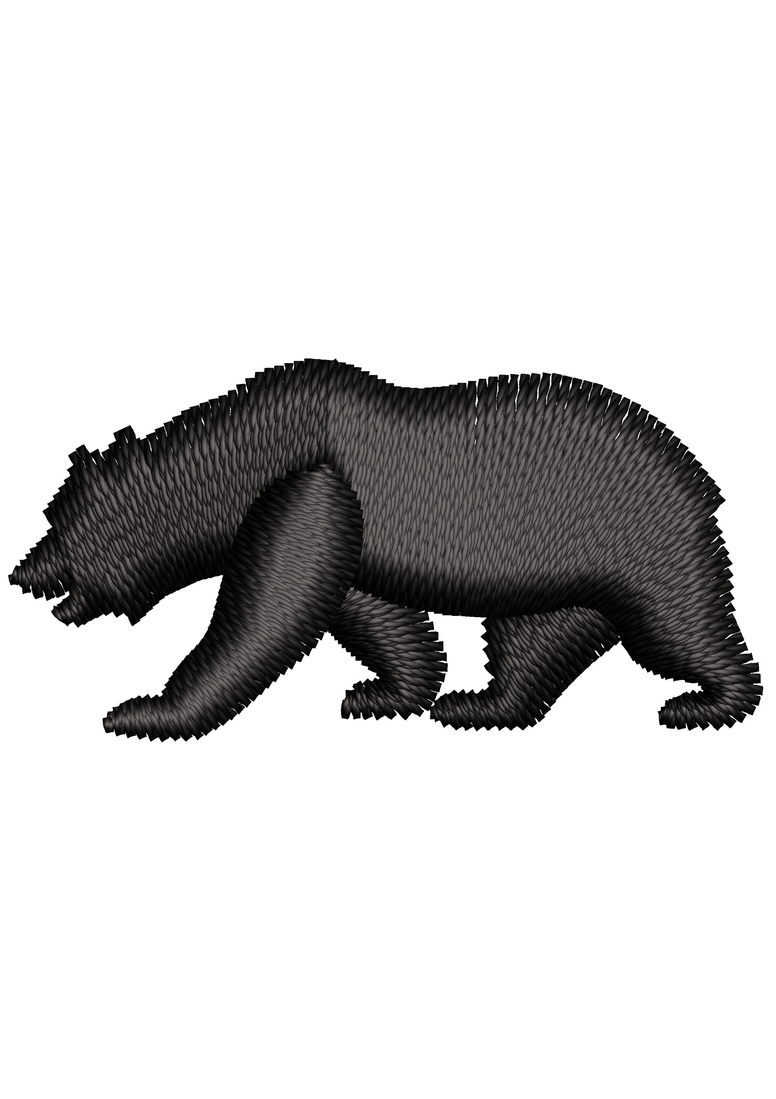 Hungry Bear Embroidery Design