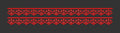 Scallop Floral Lace Border Red Black Embroidery Design