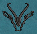 Kudu Silhouette Black Minimalist Horns Embroidery Design