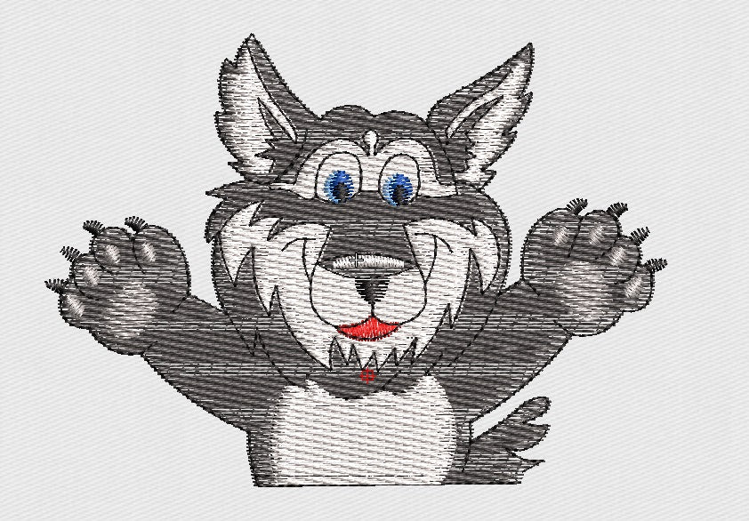 Wolf Embroidery Design
