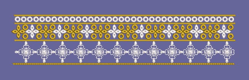 Geometric Diamond Lace Border Embroidery Design