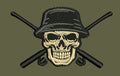 Skull With Hat Embroidery Design