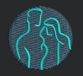 Dou Silhouette Emblem Embroidery Design