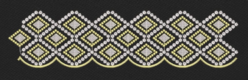 Floral Border Golden Embroidery Design