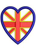 Heart Flag Embroidery Design