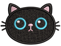 Black Cat Face Embroidery Design