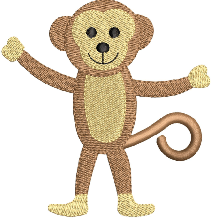 Monkey Baby Embroidery Design