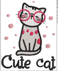 Cute Cat Embroidery Design