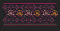 Pink And Yellow Floral Jacquard Border Embroidery Design
