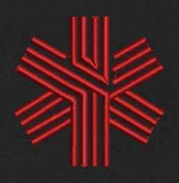 Crimson Radiant Lattice Embroidery Design