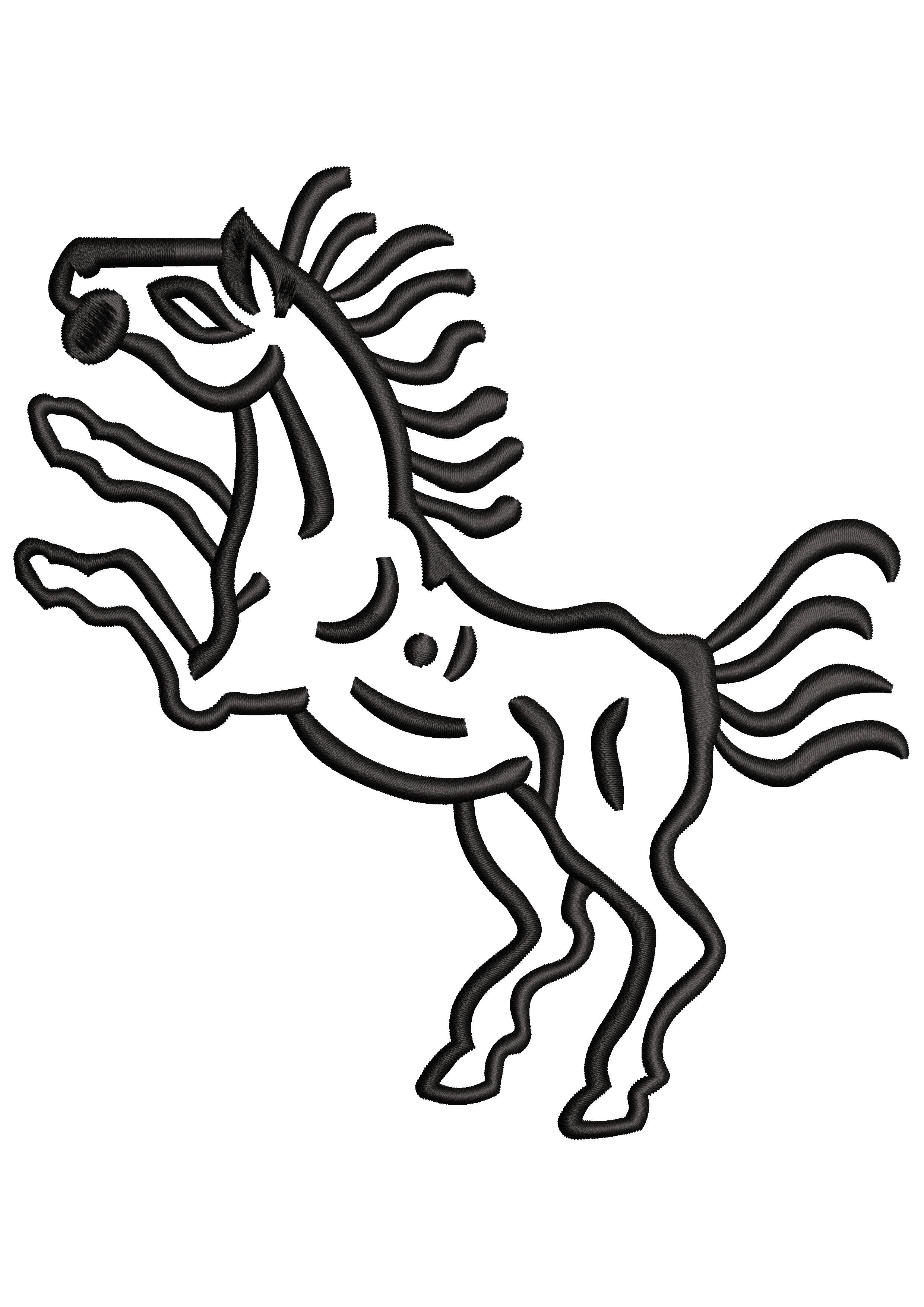 Horse Jumping Embroidery Design
