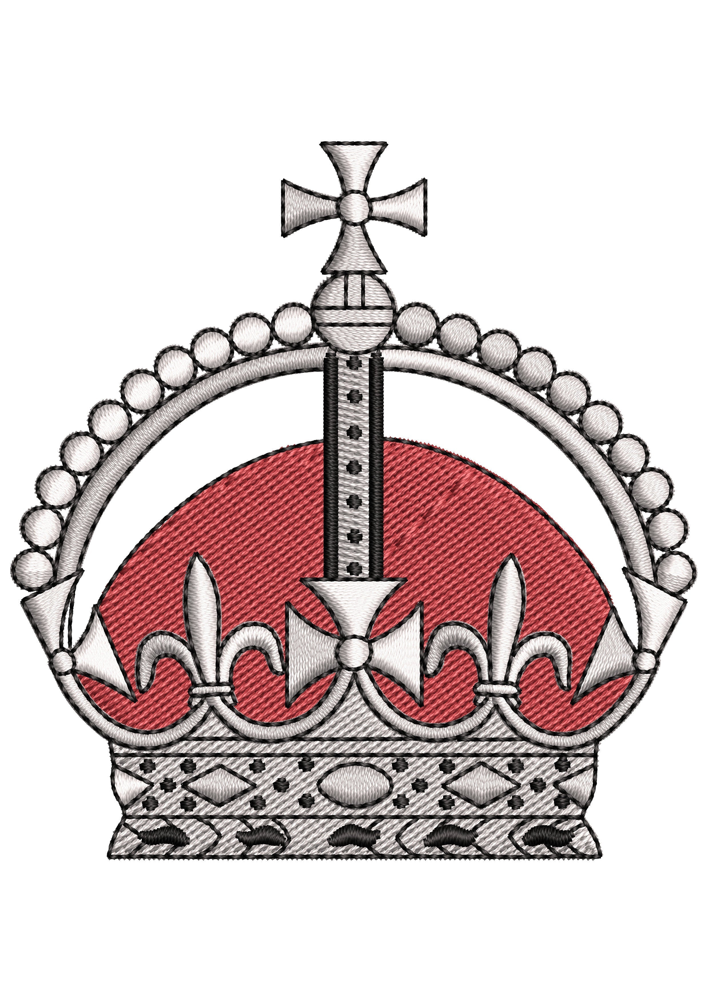 Church Crown Embroidery Design