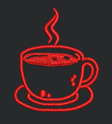 Red Cup Embroidery Design