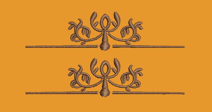 Ornamental Floral Divider Embroidery Design