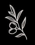 Olive Branch White Line Art Embroidery Design