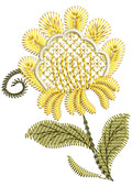 Yellow Flower Embroidery Design