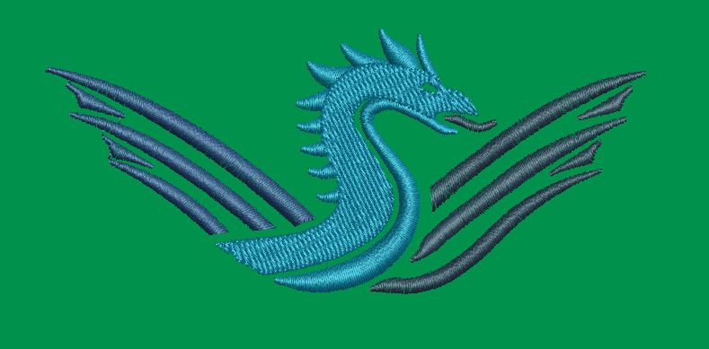Winged Dragon Emblem Embroidery Design