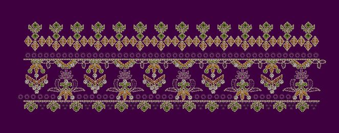 Purple and Multi Colored Traditional Embroidery Design