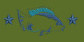 Fish Flanked By Stars Embroidery Design