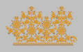 Gilded Scallop Golden Ornamental Border Embroidery Design
