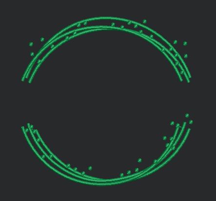 Radiant Dotted Arc Frame Embroidery Design