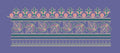 Tiered Floral and Foliage Beaded Border Embroidery Design