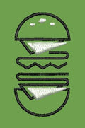 Stylized Burger Embroidery Design