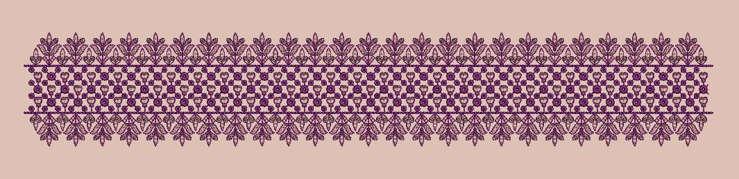 Ornate Dual Fleur De Lis and Trellis Matrix Band Embroidery Design